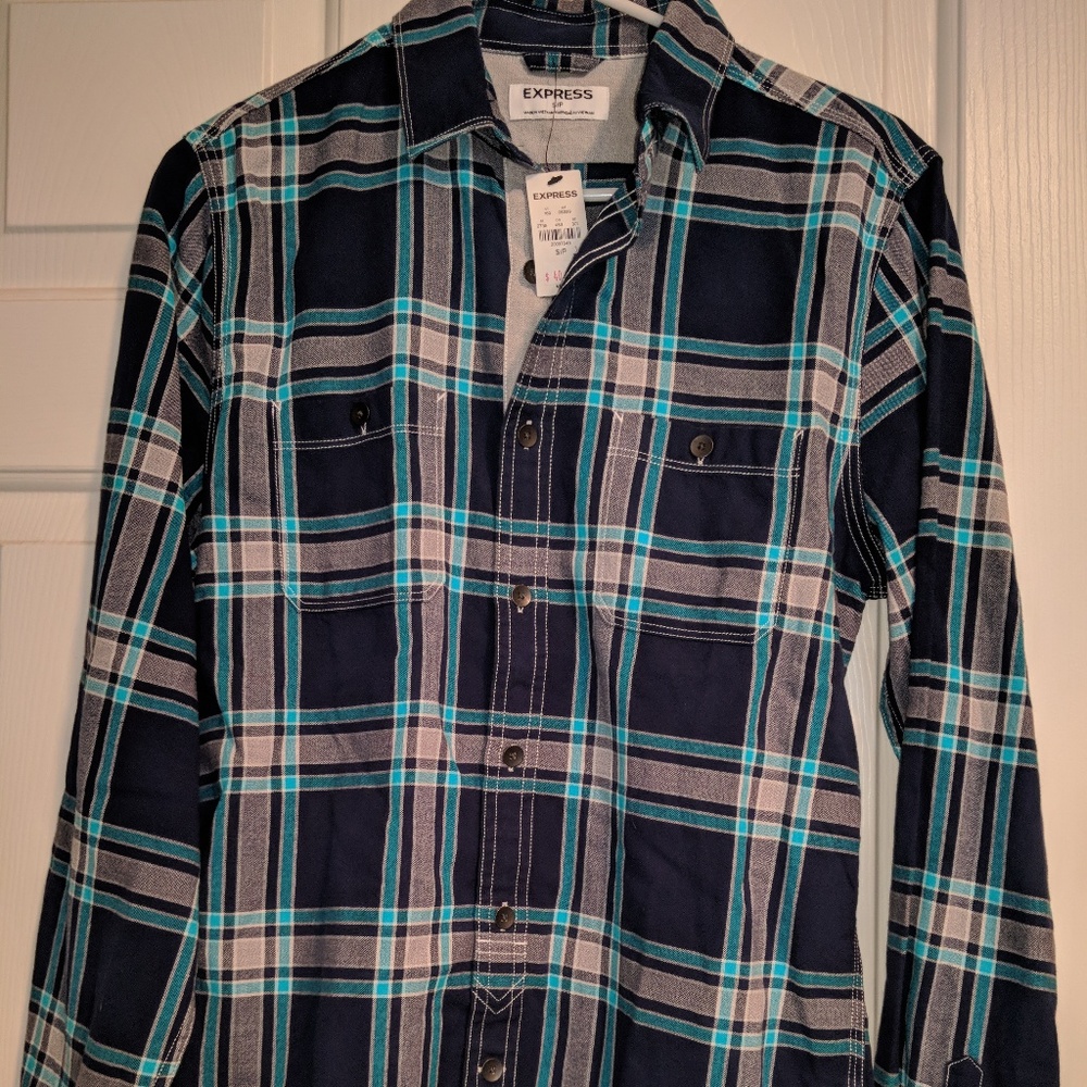 Express Men's Flannel Button Down Shirt